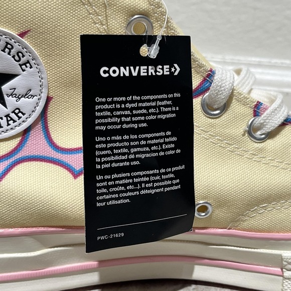 Converse Golf Chuck 70 Flames Shoes Mens Size 11 Yellow High Top Canvas Sneakers - Picture 8 of 12